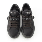 Prada Nylon Studded Belt Fabric Sneakers Black — view 2