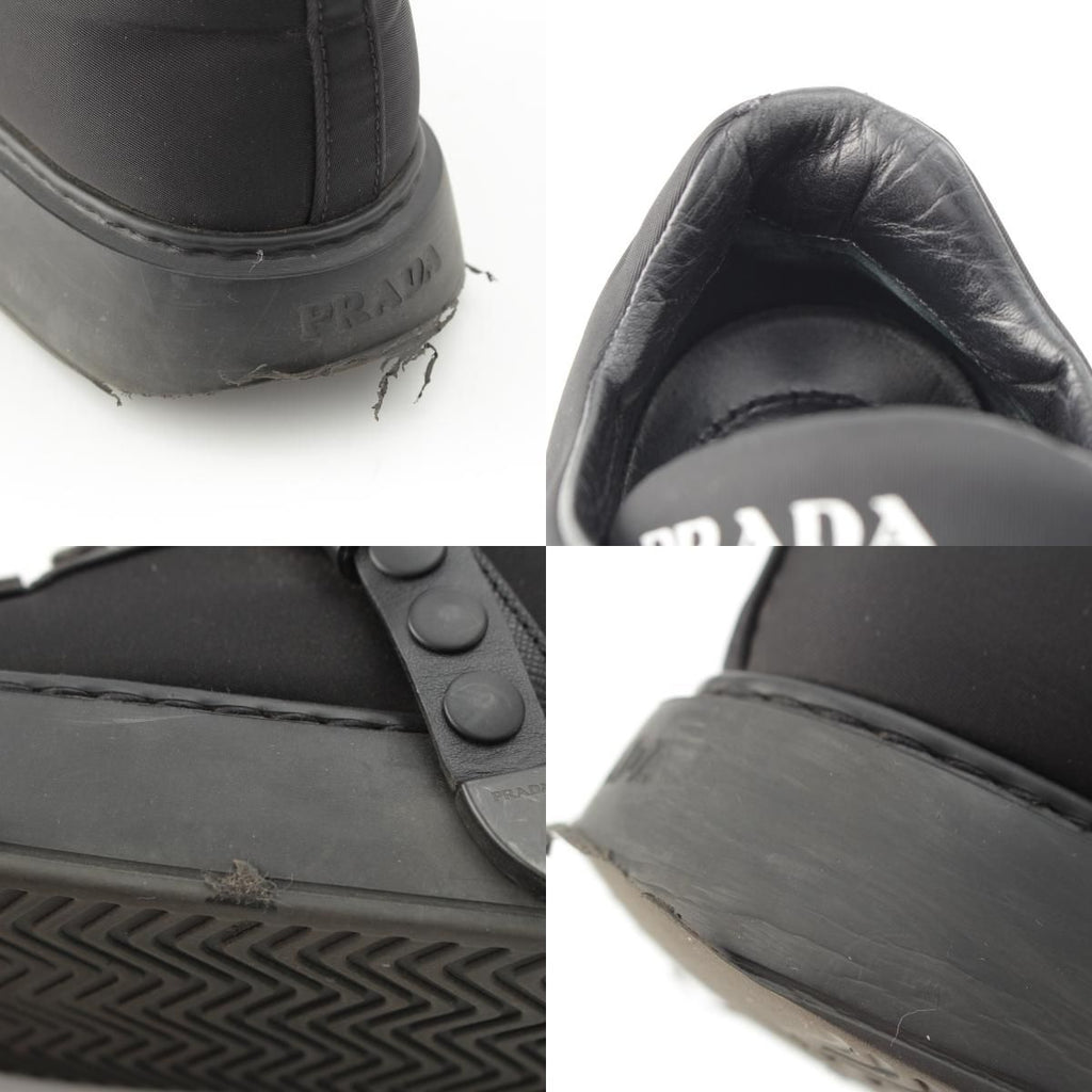 Prada Nylon Studded Belt Fabric Sneakers Black — view 9