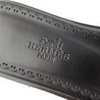Hermes Leather Gael Chaine D'ancre Flat Sandals Black — view 7