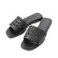 Hermes Leather Gael Chaine D'ancre Flat Sandals Black