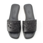 Hermes Leather Gael Chaine D'ancre Flat Sandals Black — view 2