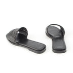 Hermes Leather Gael Chaine D'ancre Flat Sandals Black — view 4