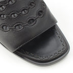 Hermes Leather Gael Chaine D'ancre Flat Sandals Black — view 6