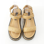Chanel Quilted Lambskin CC Logo Velcro Strap Sandals Beige 36c — view 2