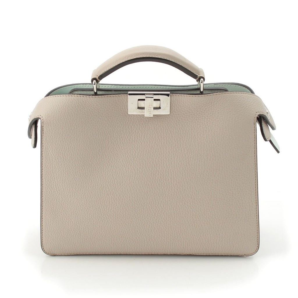 Fendi Peekaboo I-see-you Leather 2-Way Shoulder Handbag Beige