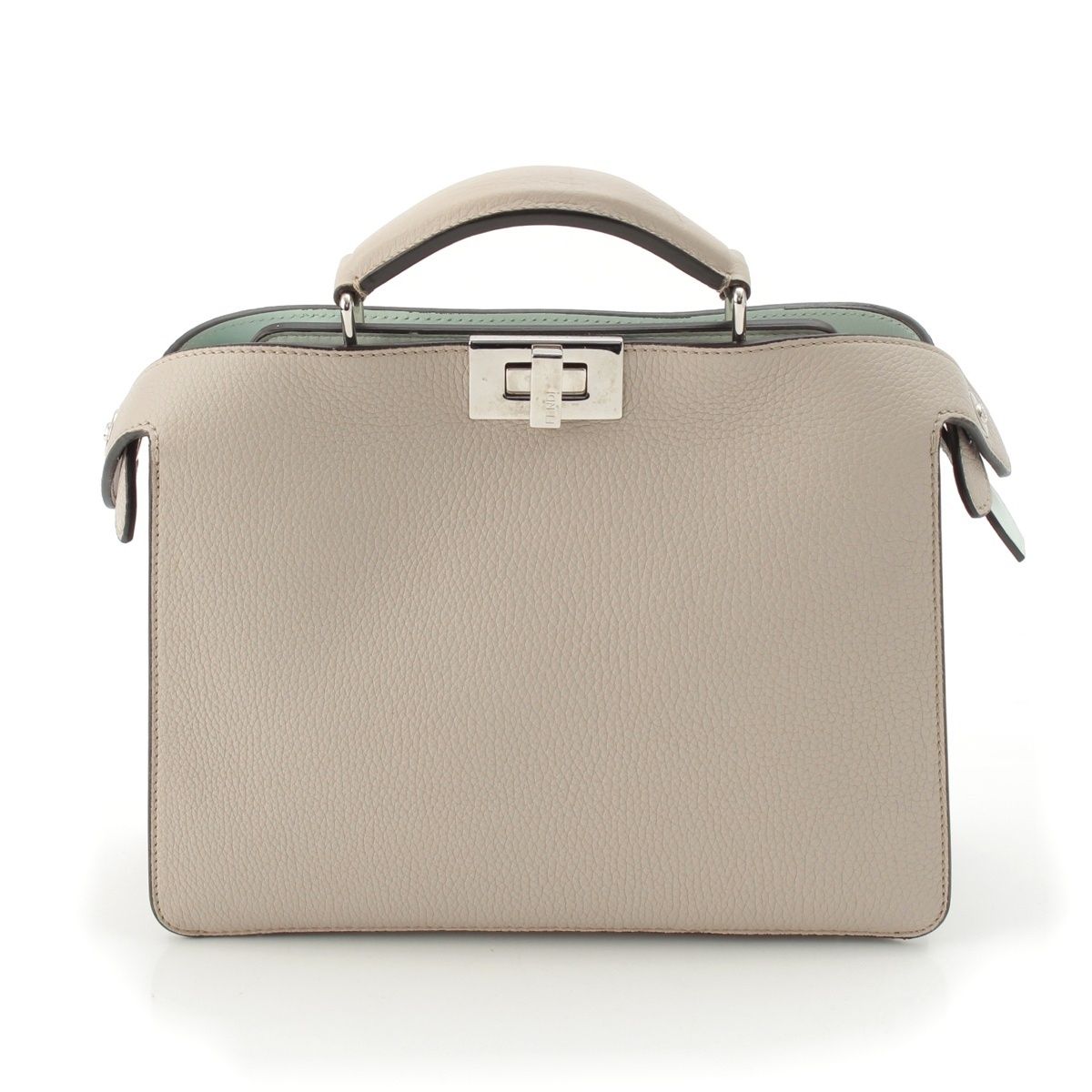 Fendi Peekaboo I-see-you Leather 2-Way Shoulder Handbag Beige