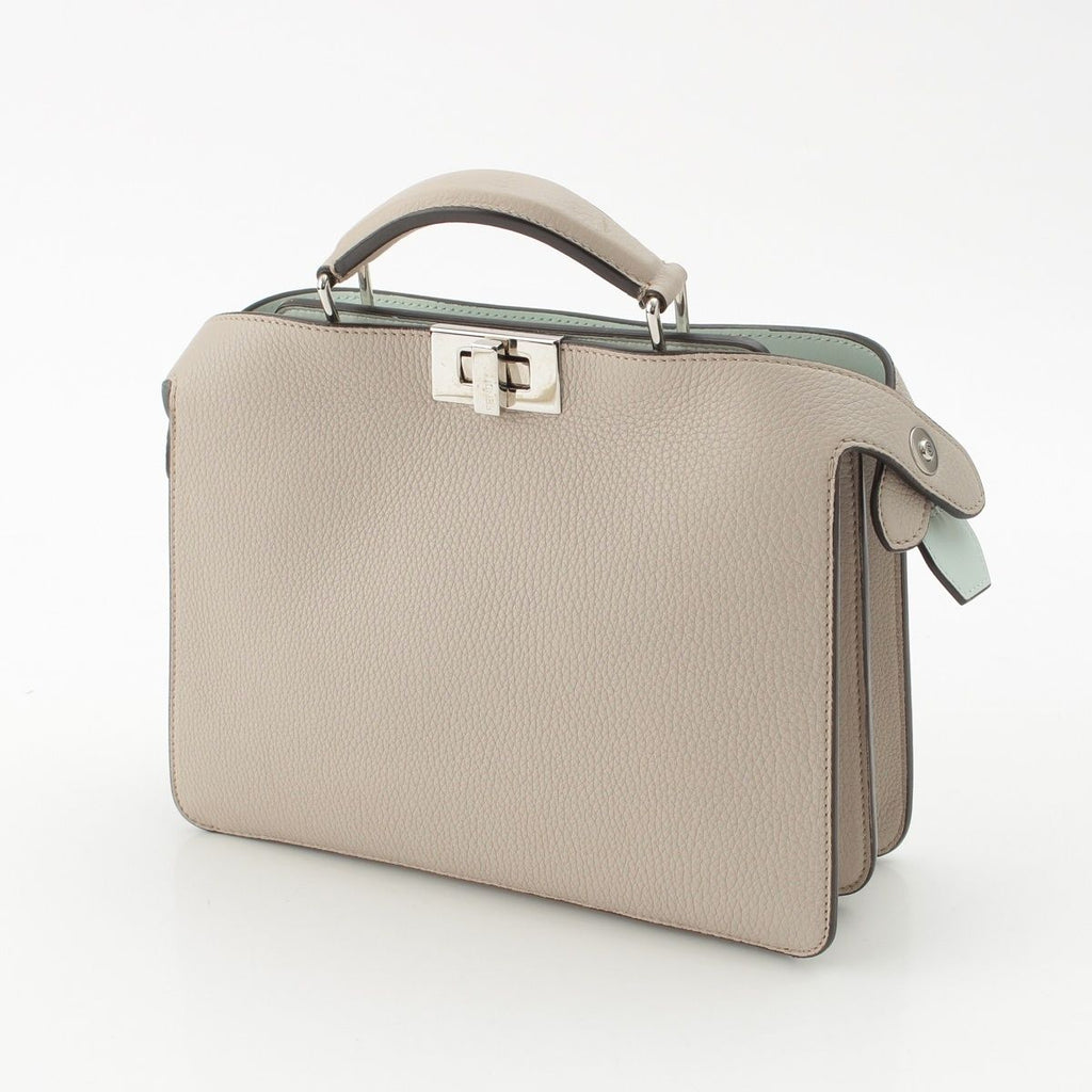 Fendi Peekaboo I-see-you Leather 2-Way Shoulder Handbag Beige — view 2