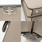 Fendi Peekaboo I-see-you Leather 2-Way Shoulder Handbag Beige — view 8