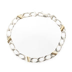 Tiffany & Co Figaro Chain Bracelet 925/750 Silver Gold