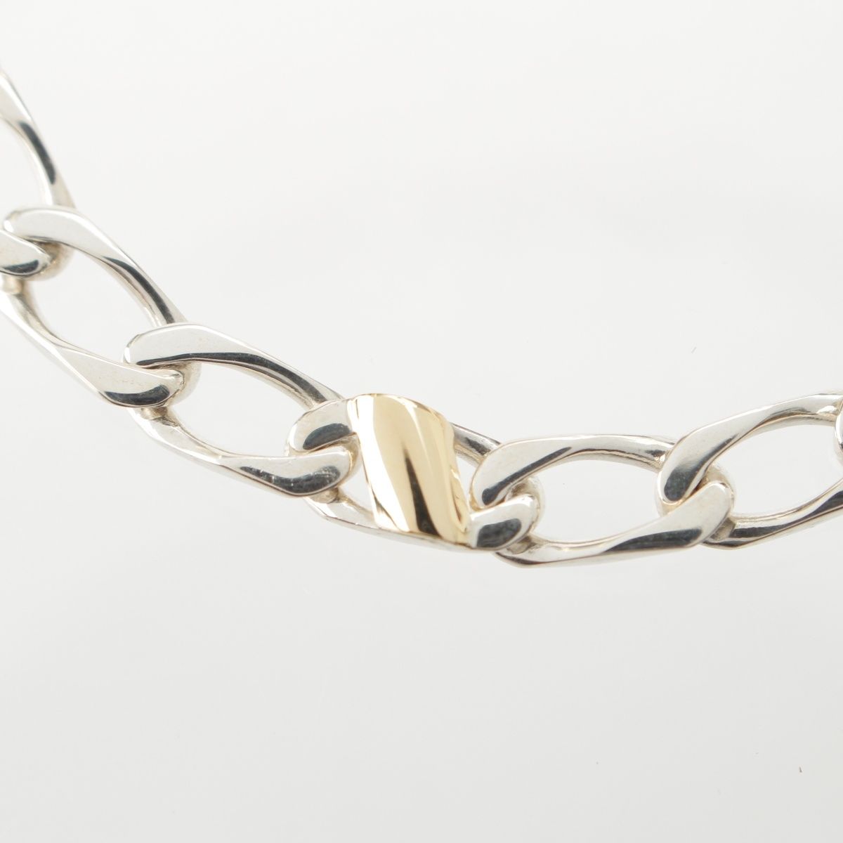 Tiffany & Co Figaro Chain Bracelet 925/750 Silver Gold — view 4