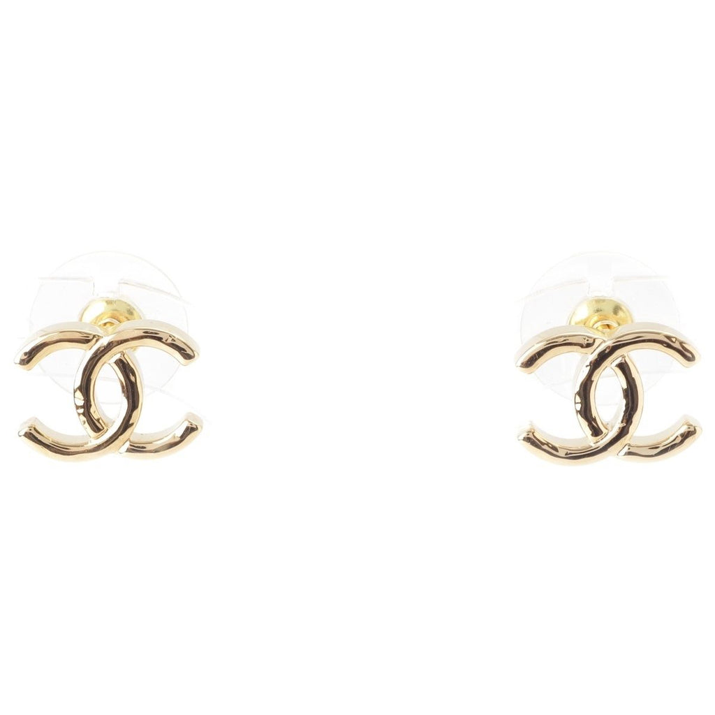 Chanel CC Logo Earrings Gold
