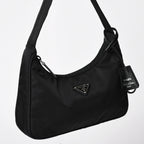 Prada Hobo Nylon Black Triangle Logo Silver — view 3
