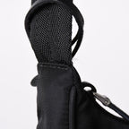 Prada Hobo Nylon Black Triangle Logo Silver — view 4