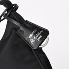 Prada Hobo Nylon Black Triangle Logo Silver — view 7