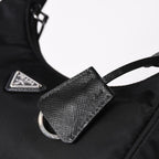 Prada Hobo Nylon Black Triangle Logo Silver — view 8