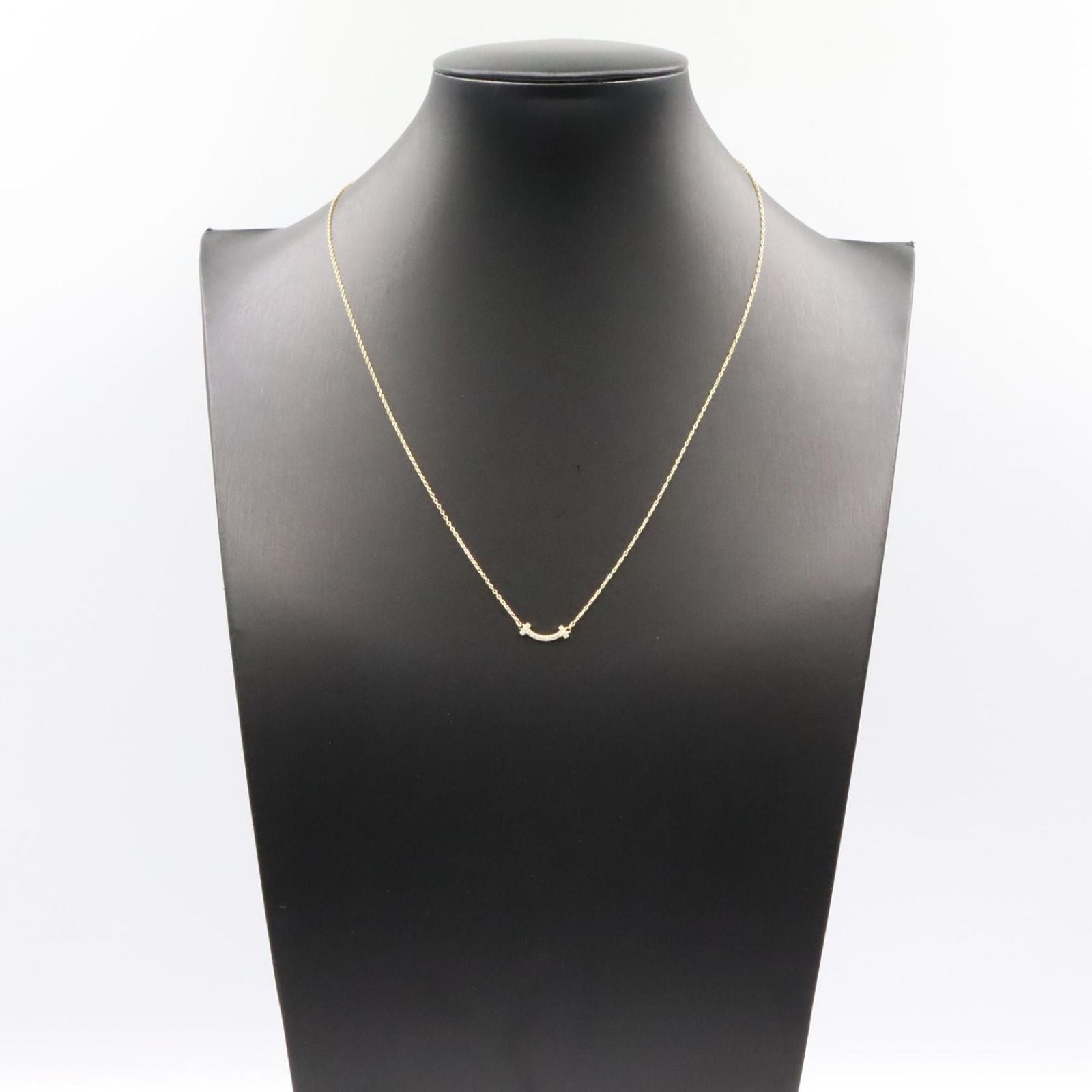 Tiffany & Co Necklace T Smile Mini Diamond 40.5 45.5 cm 18k — view 6