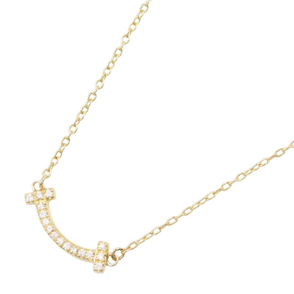 Tiffany & Co Necklace T Smile Mini Diamond 40.5 45.5 cm 18k