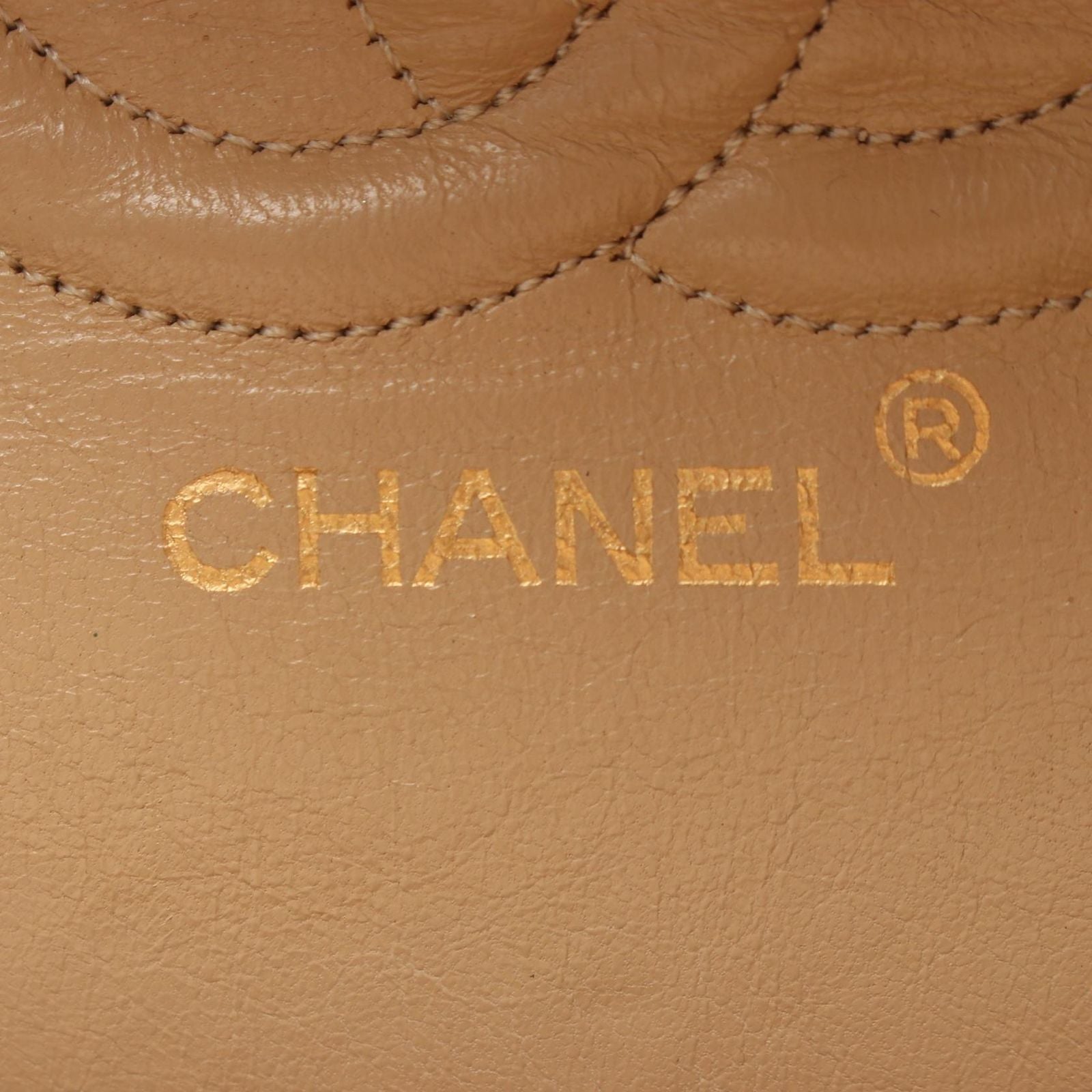 Chanel Shoulder Bag Quilted Double Flap Beige Lambskin Chain — view 4