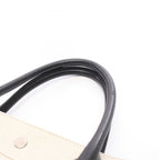 Saint Laurent Paris Tote Rive Gaauche Gauche Beige Ivory Black Canvas Leather — view 7