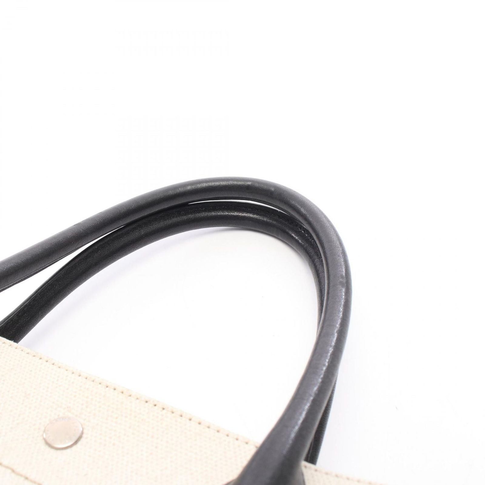 Saint Laurent Paris Tote Rive Gaauche Gauche Beige Ivory Black Canvas Leather — view 7