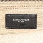 Saint Laurent Paris Tote Rive Gaauche Gauche Beige Ivory Black Canvas Leather — view 4