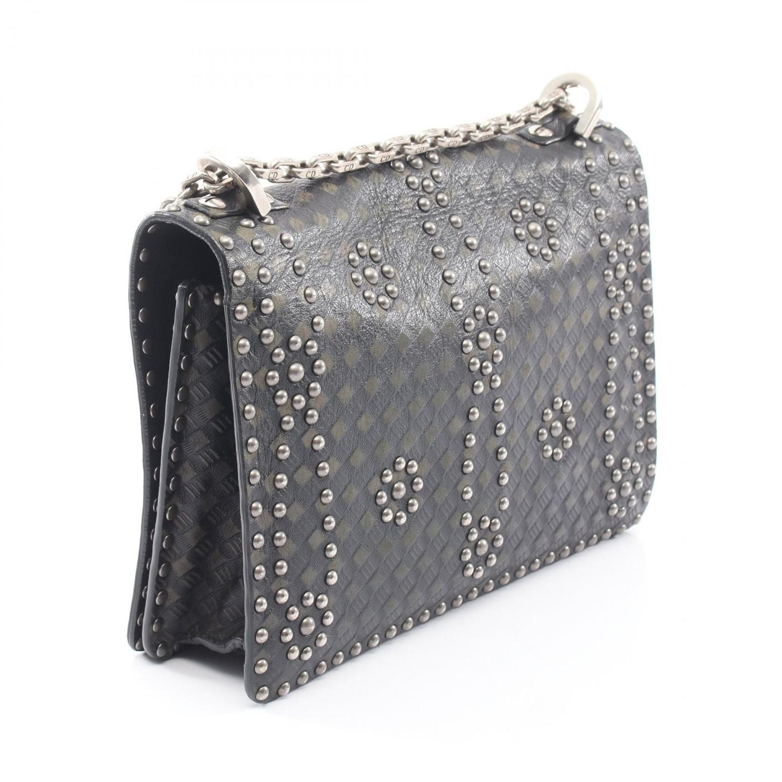 Dior Shoulder Bag J'adior 2-Way Studs Black Leather J'adior Chain — view 2