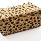 Dior Handbag Lady Dior Leopard 2-Way Brown Black Canvas Lady Dior Tote — view 8