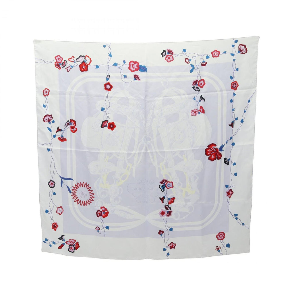 Hermes Scarf Carre 90 Brides Fleuries Silk