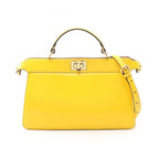 Fendi Handbag Peekaboo ISeeU East Waist 2-Way Yellow Leather