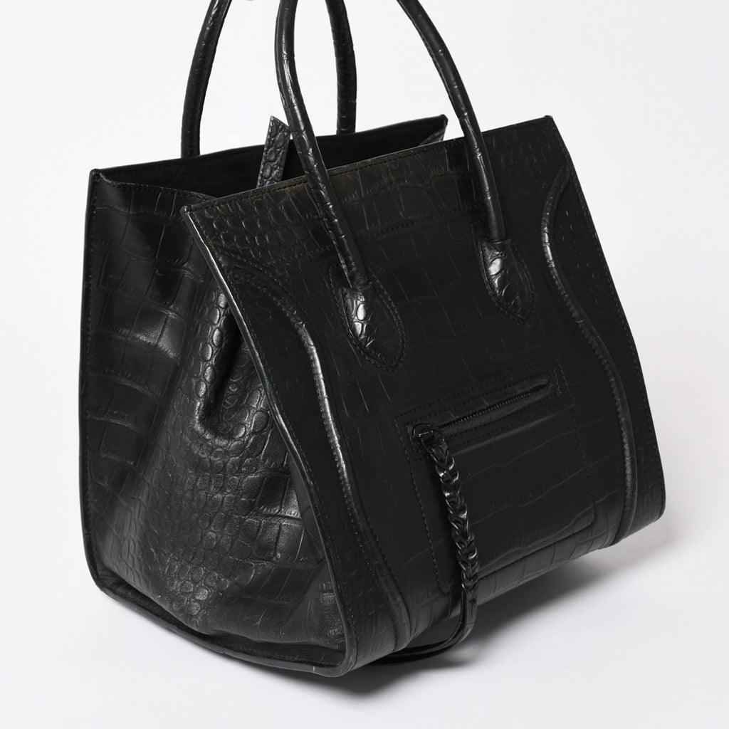 Celine Phoebe Philo Era Square Luggage Phantom Leather Black Handbag — view 3