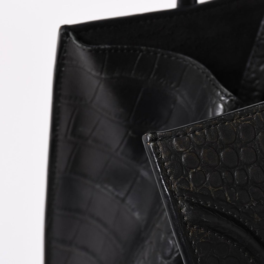 Celine Phoebe Philo Era Square Luggage Phantom Leather Black Handbag — view 5