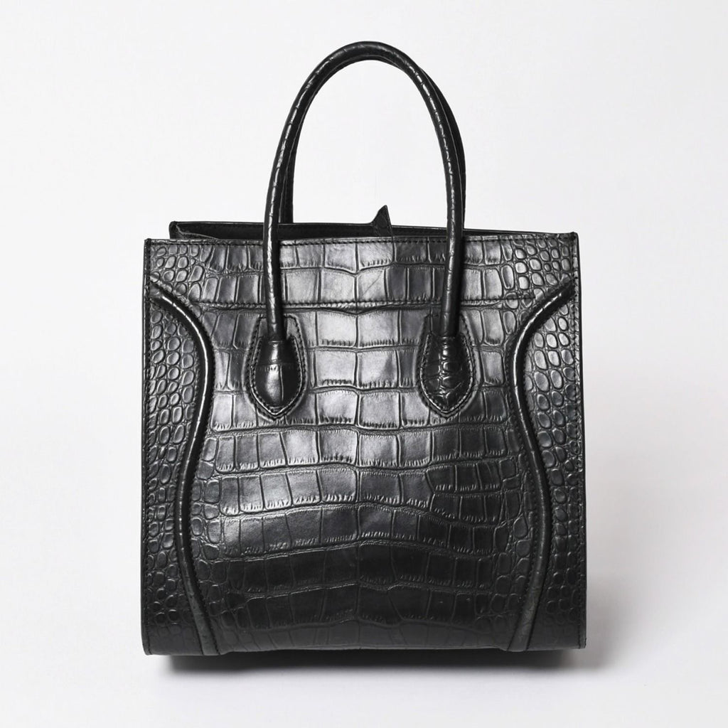Celine Phoebe Philo Era Square Luggage Phantom Leather Black Handbag — view 2