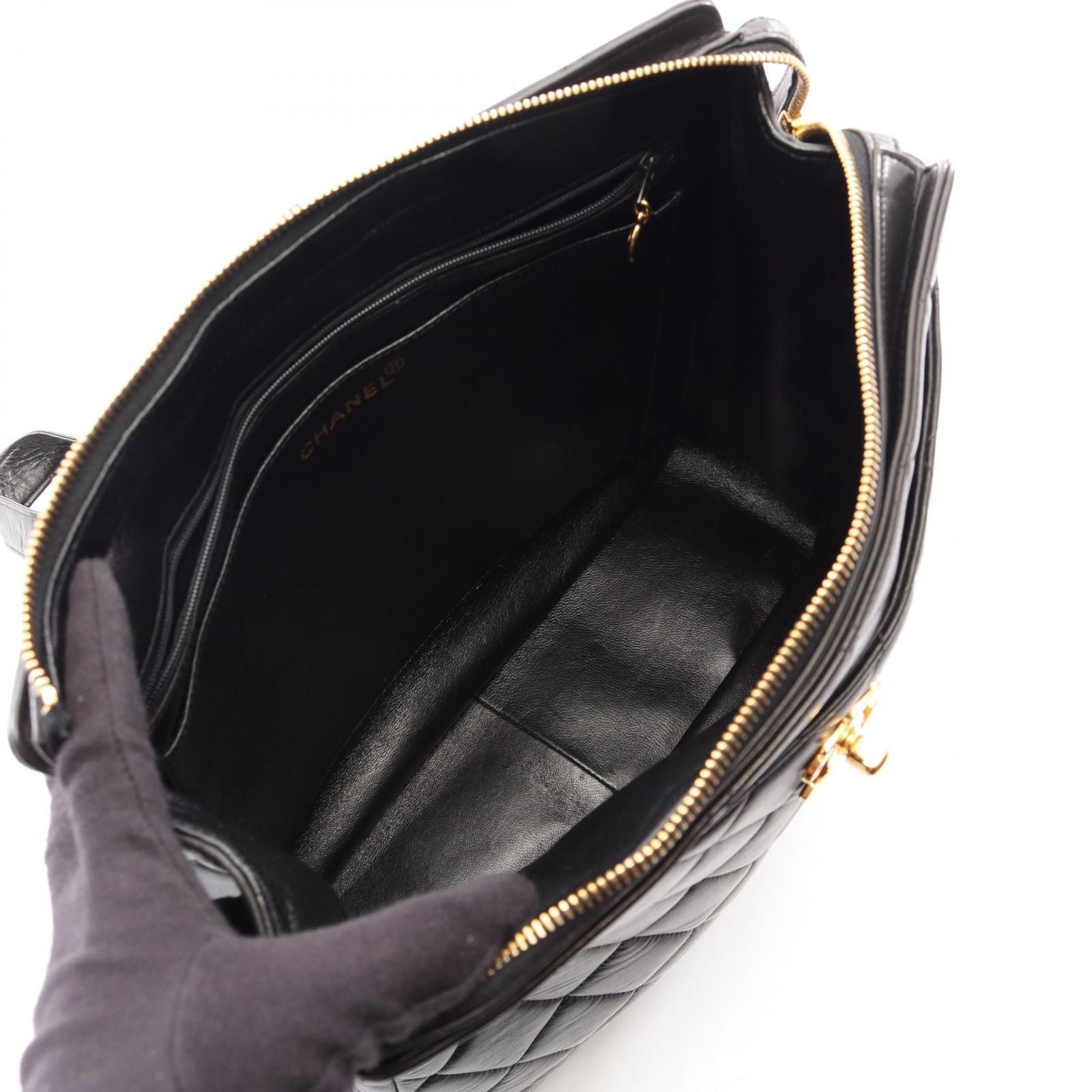 Chanel Backpack Quilted Black Lambskin — view 3
