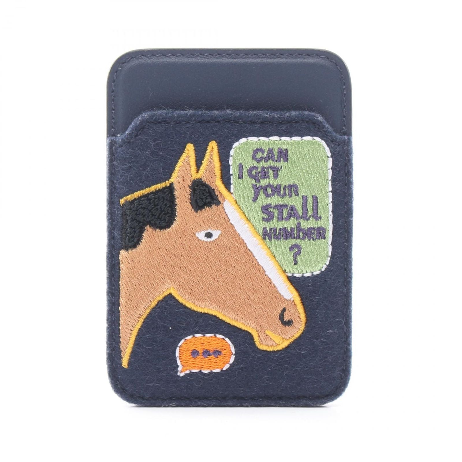 Hermes Card Case Eman Shawl Number Magsafe AA Blue Navy Multi Leather