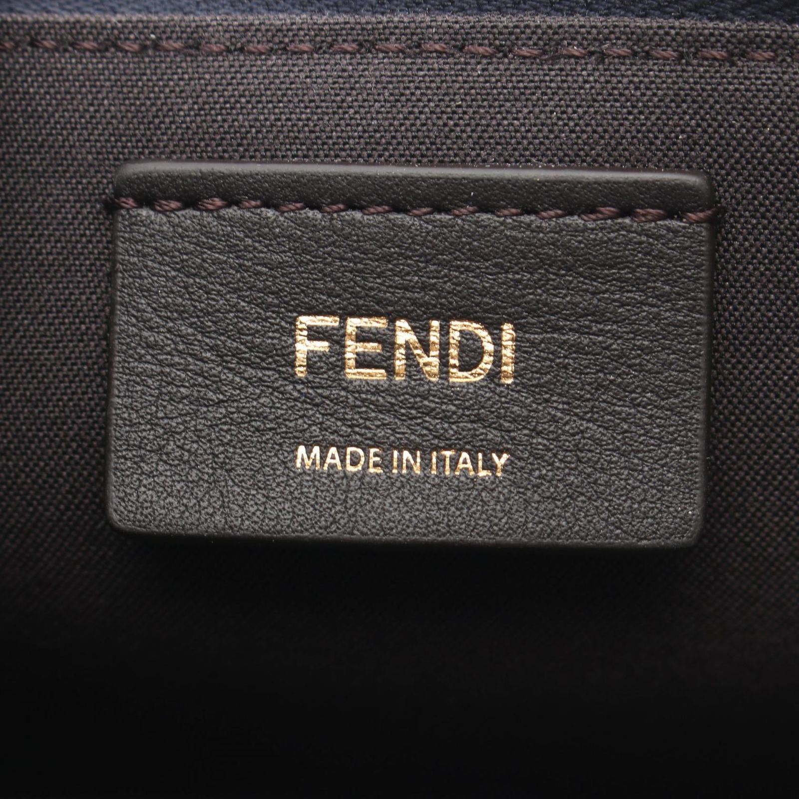 Fendi Handbag Vanity FF Flock Denim 2-Way Fabric Leather — view 4