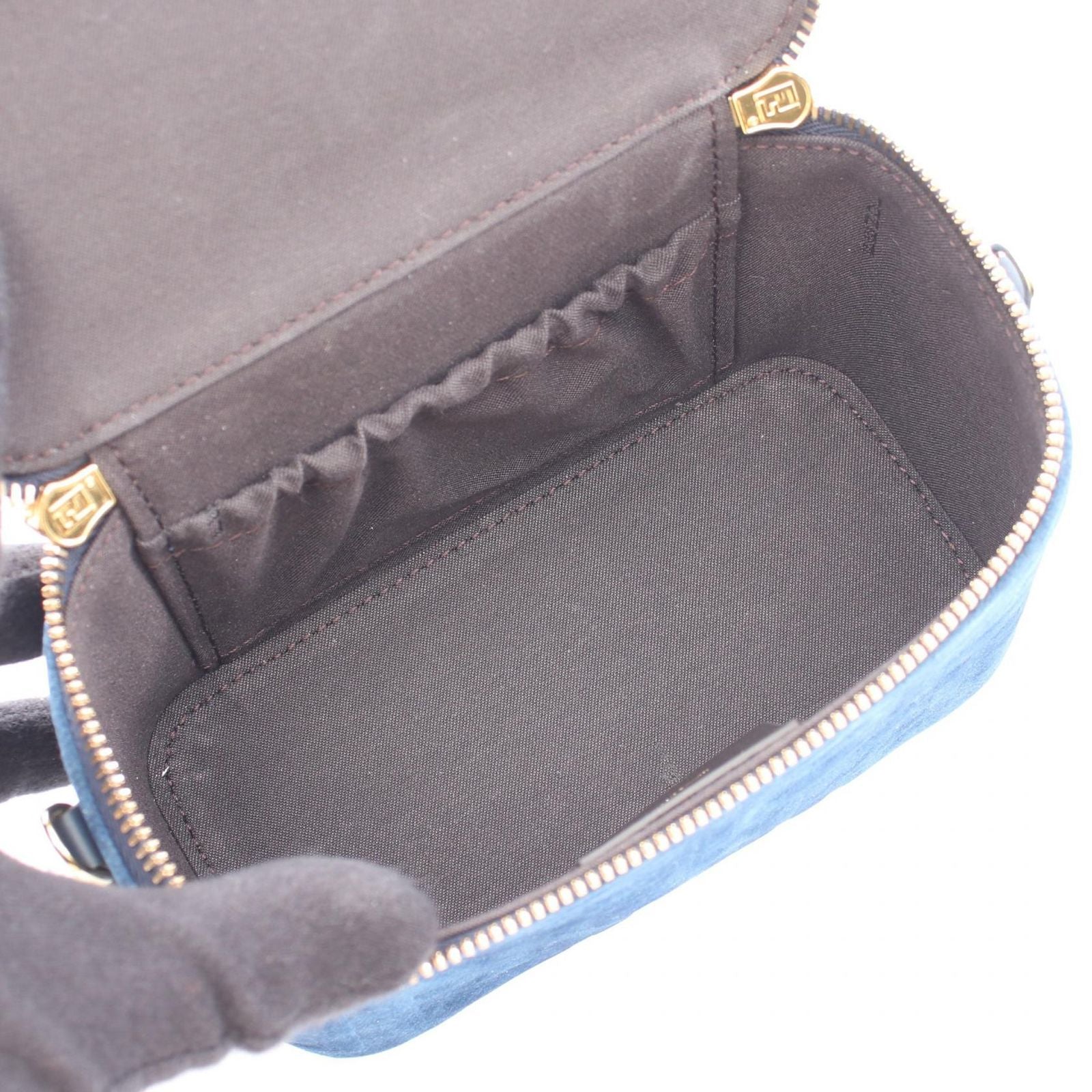 Fendi Handbag Vanity FF Flock Denim 2-Way Fabric Leather — view 3