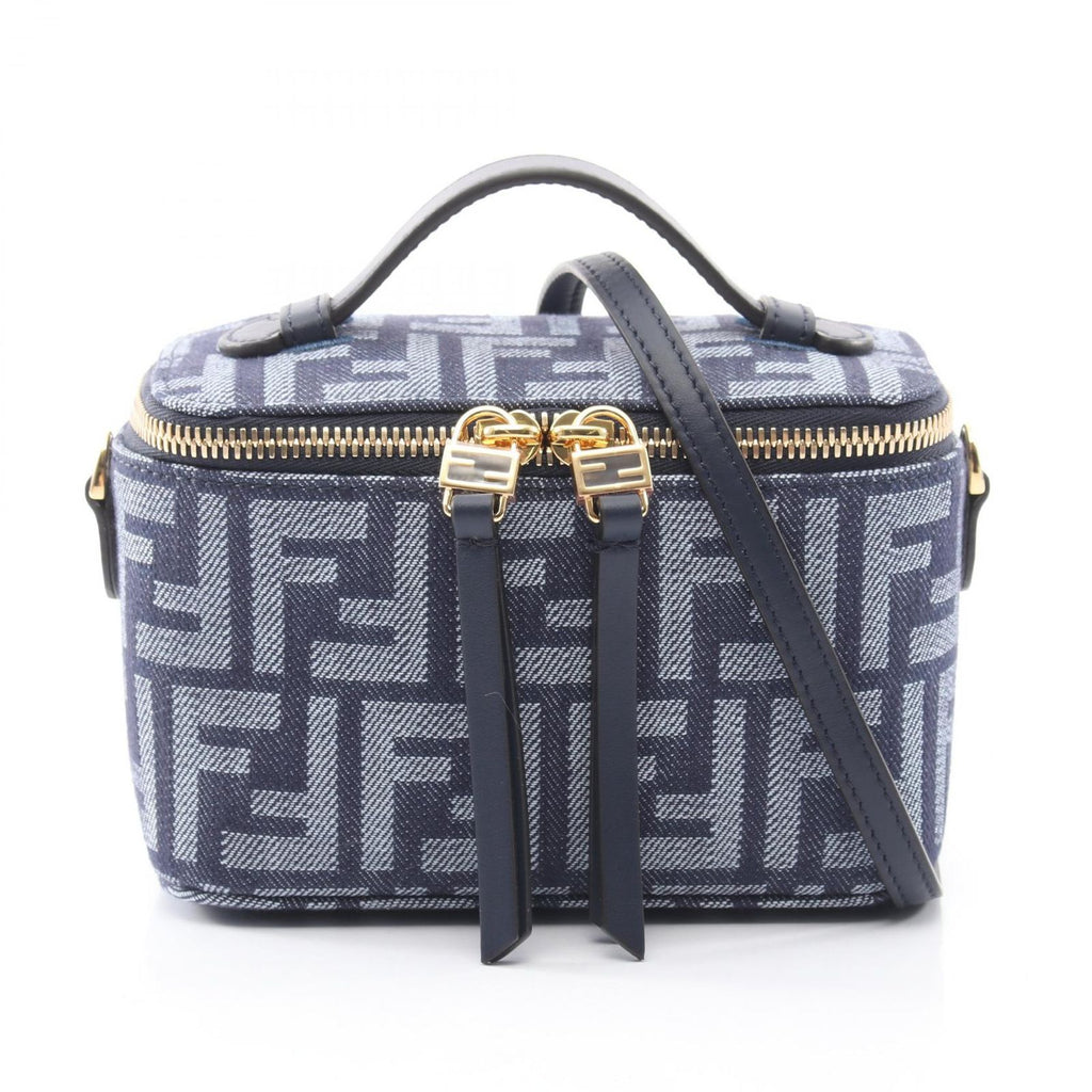 Fendi Handbag Vanity FF Jacquard 2-Way Canvas Leather
