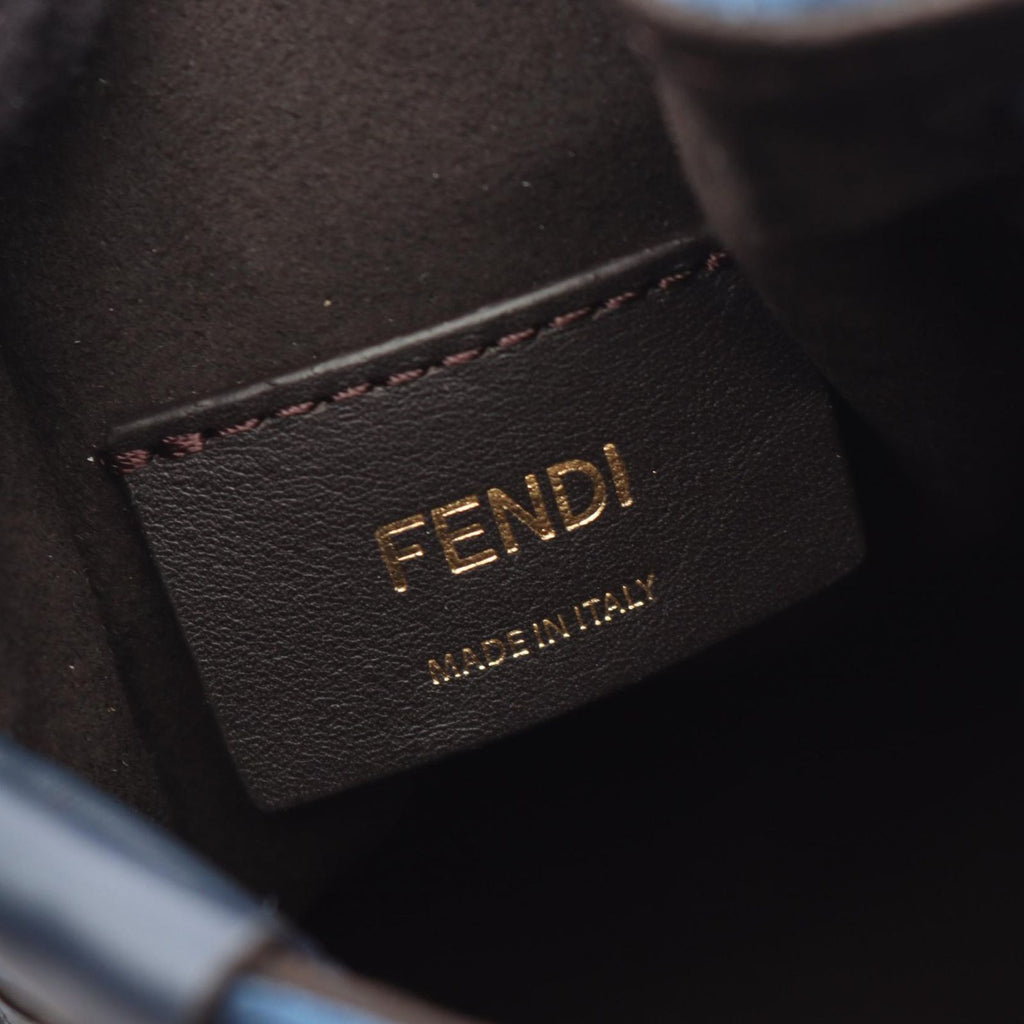 Fendi Handbag Mini Montresor FF Flock Denim 2-Way Fabric Leather — view 4