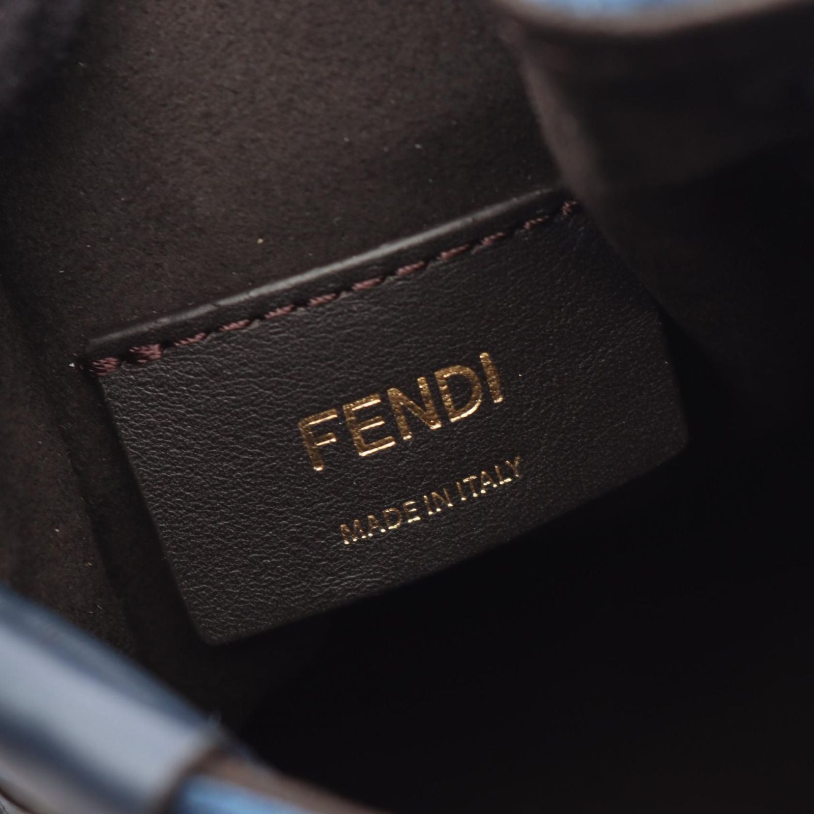 Fendi Handbag Mini Montresor FF Flock Denim 2-Way Fabric Leather — view 4