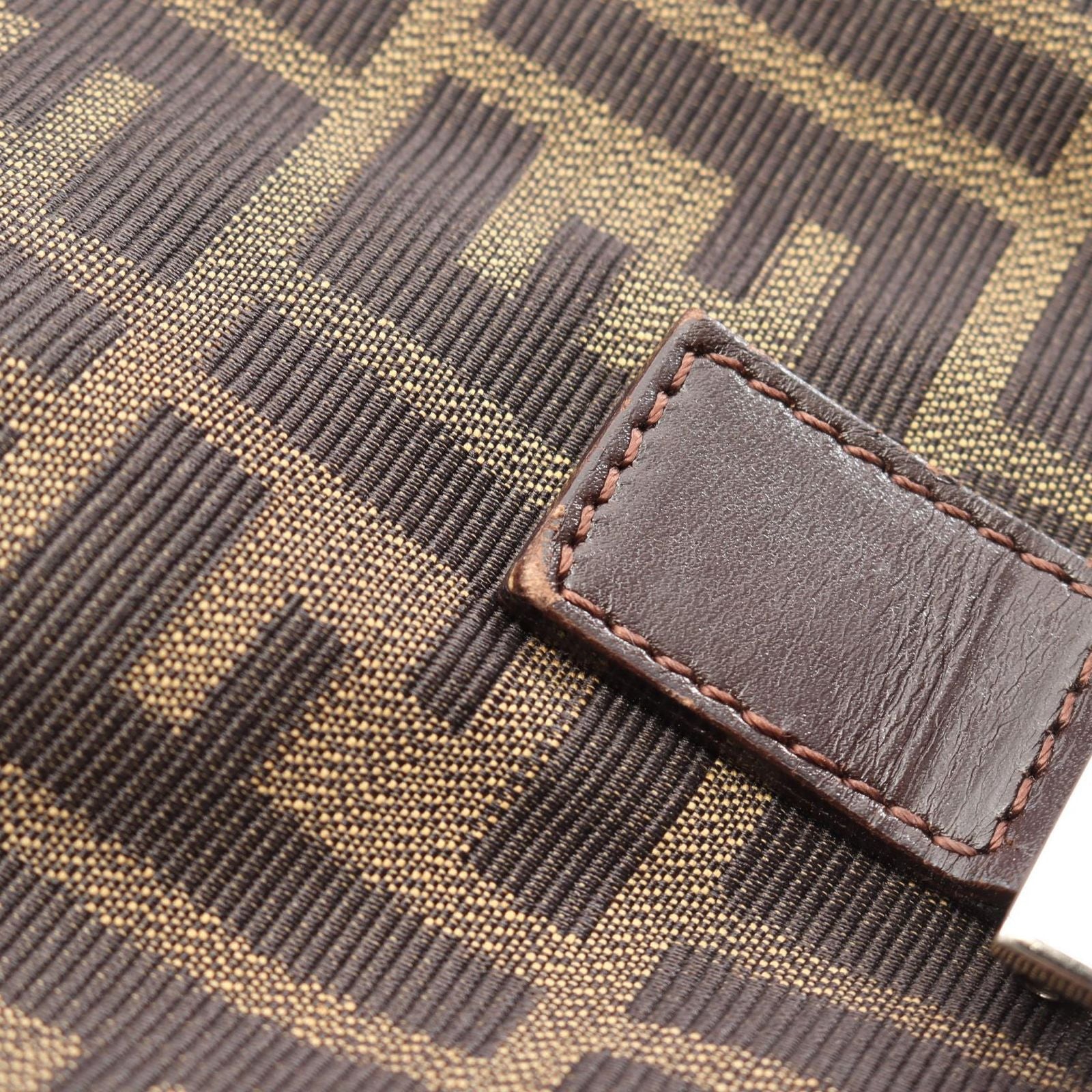 Fendi Tote Zucca Brown Canvas Leather — view 6