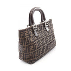 Fendi Tote Zucca Brown Canvas Leather — view 2