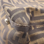 Fendi Tote Zucca Brown Canvas Leather — view 7
