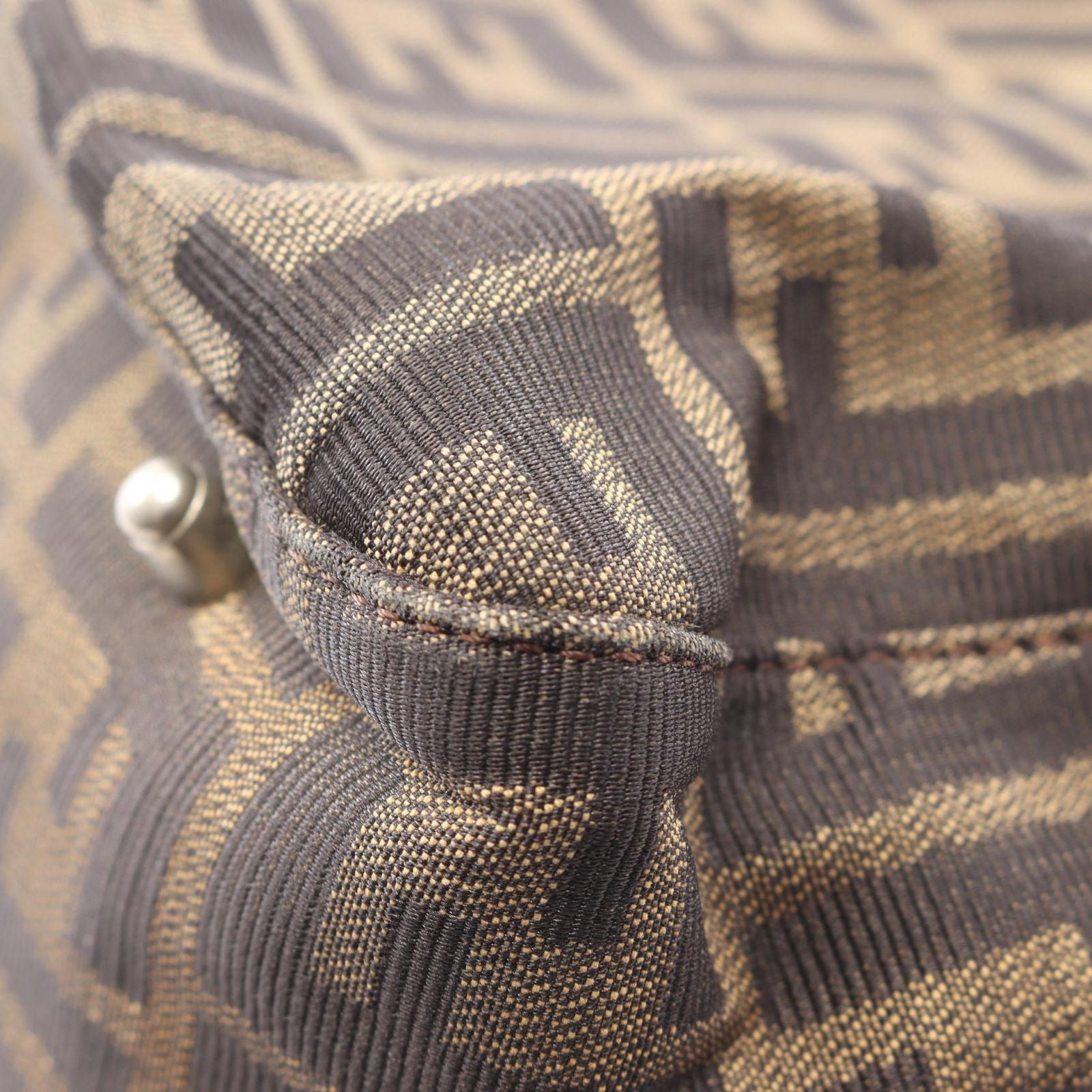 Fendi Tote Zucca Brown Canvas Leather — view 7