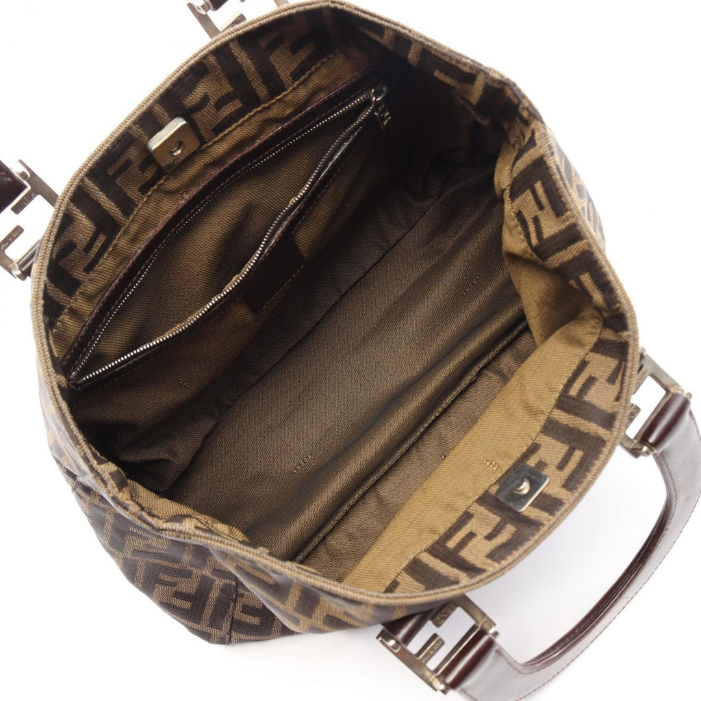 Fendi Tote Zucca Brown Canvas Leather — view 3