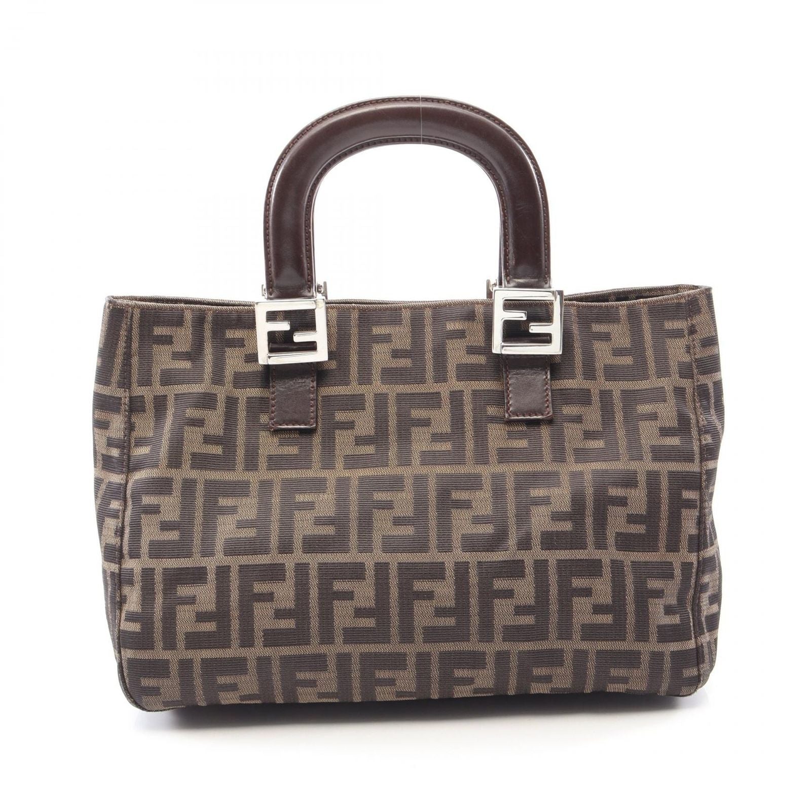 Fendi Tote Zucca Brown Canvas Leather