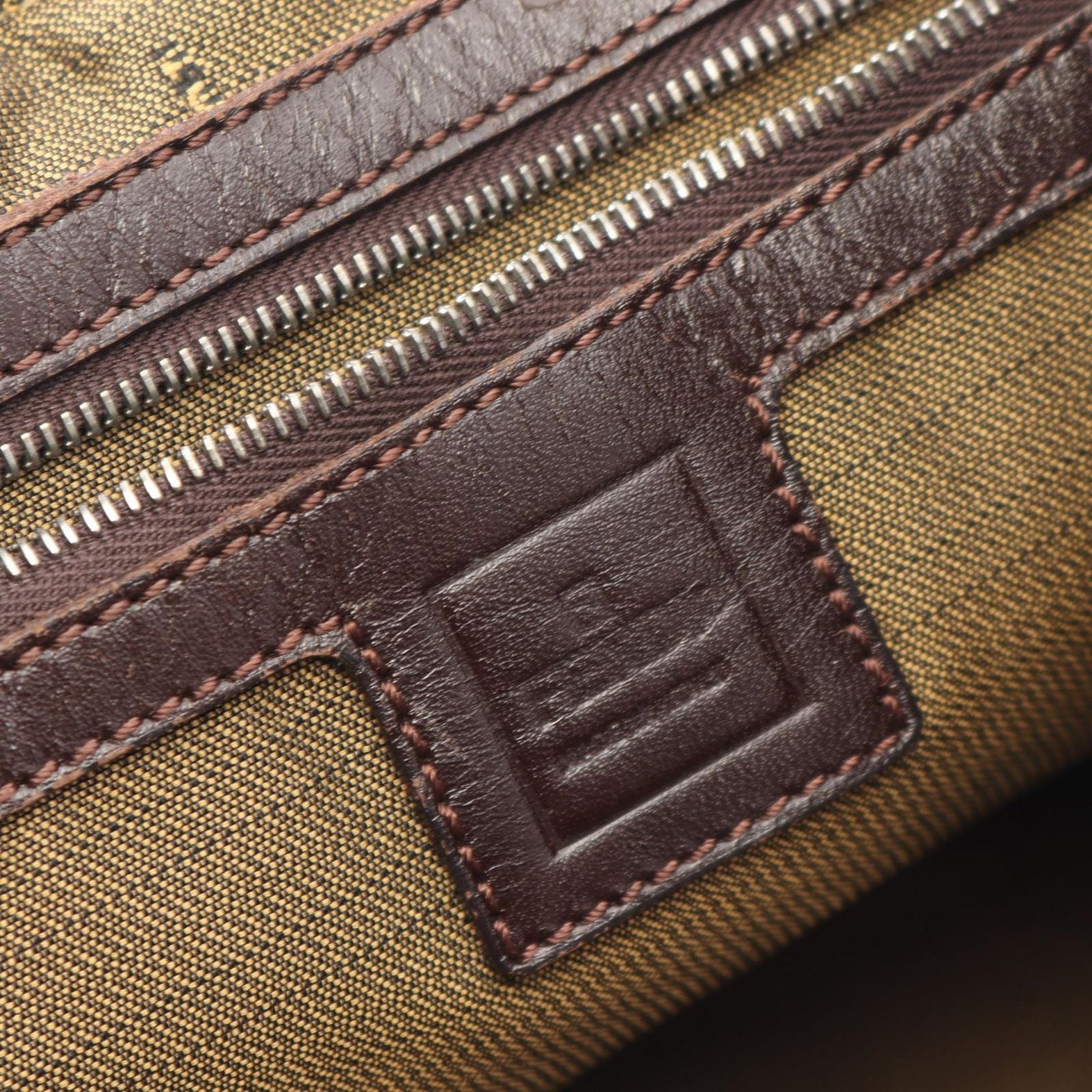 Fendi Tote Zucca Brown Canvas Leather — view 4