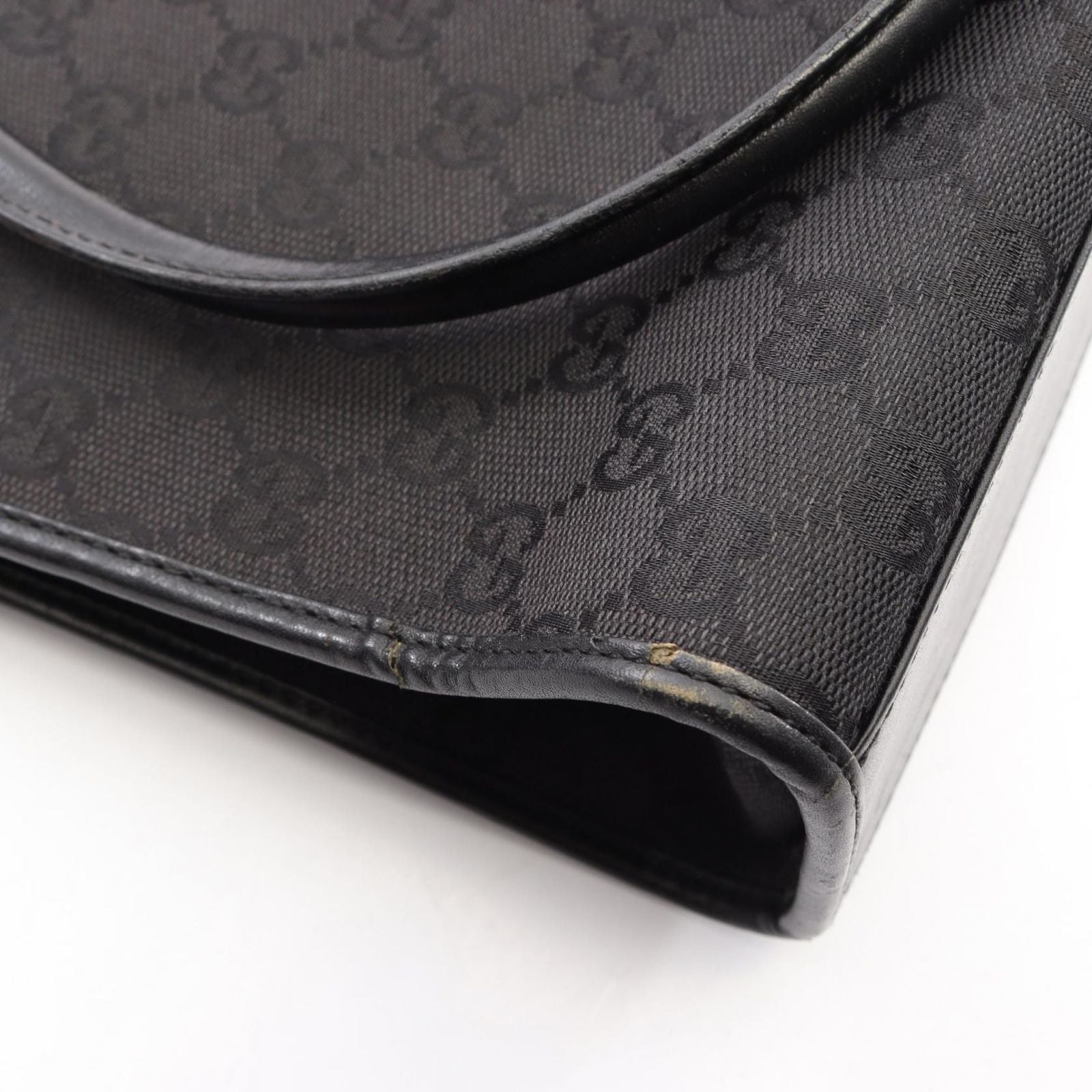 Gucci Tote Jackie 002 Black Canvas Leather — view 7