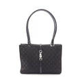 Gucci Tote Jackie 002 Black Canvas Leather