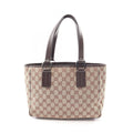 Gucci Tote GG Canvas Beige Dark Brown Handbag