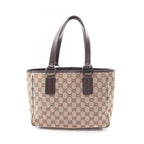 Gucci Tote GG Canvas Beige Dark Brown Handbag